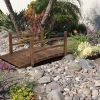 Outdoor 4-ft Wooden Garden Bridge in Natural or Rustic Brown Wood Finish