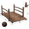 Outdoor 4-ft Wooden Garden Bridge in Natural or Rustic Brown Wood Finish