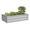 Galvanized Steel Raised Bed Planter 4 Colors 48x24x10 Inches