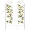 Set of 2- 6-ft Galvanized Steel Outdoor Garden Trellis in White or Green Metal Finish