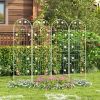 Set of 2- 6-ft Galvanized Steel Outdoor Garden Trellis in White or Green Metal Finish
