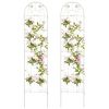 2 Pack - 7-ft Galvanized Steel Garden Trellis in White or Green Metal Outdoor Finish