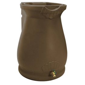 65-Gallon Plastic Urn Rain Barrel with Planter Top 3 Colors (Color: Brown Oak)