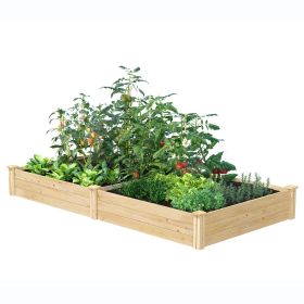 Cedar Raised Garden Bed w/Divided Frame Made in US 2 Sizes (size: 4ft x 8ft x 10.5in)
