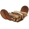 Indoor/Outdoor Curved Corten Steel Firewood Log Storage Rack