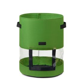 Garden Potato Veggie Grow Bag PU Fabric in 3 Colors, 2 Sizes (Color: Green, size: 7Gallon)