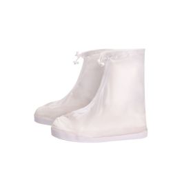 Rain Shoe Covers - Waterproof Galoshes for Men and Women in Multiple Sizes and Colors (Color: White, size: M)