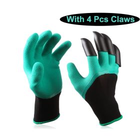Gardening Gloves with Removable Claws for Easy Digging and Planting (4or8 claws) (Items: 1 Pair With 4claws)