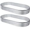 2 PC Oval Galvanized Steel Raised Bed Planters 97” x 48” x 12”