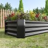 Galvanized Metal Coated Raised Bed Planter 4x2x1 Ft - 2 Colors