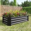 Galvanized Metal Coated Raised Bed Planter 4x2x1 Ft - 2 Colors