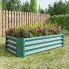 Galvanized Metal Coated Raised Bed Planter 4x2x1 Ft in 2 Colors