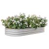 Large Oval Galvanized Steel Raised Garden Bed 89x45x11” 2 Colors