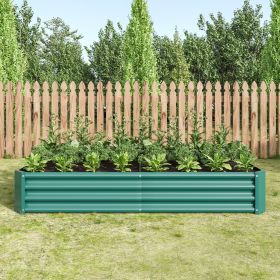 3-Color Options Coated Galvanized Steel Raised Bed 71x36x12” (Color: Green)