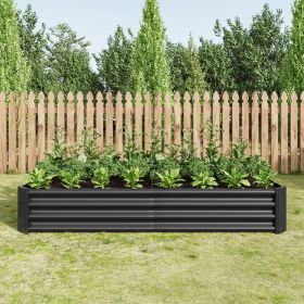 3-Color Options Coated Galvanized Steel Raised Bed 71x36x12” (Color: Black)