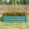Galvanized Metal Coated Raised Bed Planter 4x2x1 Ft in 2 Colors