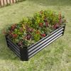 Galvanized Metal Coated Raised Bed Planter 4x2x1 Ft - 2 Colors