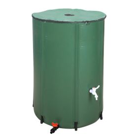 Folding Rain Barrel Water Collector 50, 100 or 132 Gallons (Color: Green, size: 132 gal)