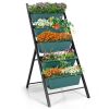 5-Tier Grow Boxes Elevated Raised Bed with Iron Triangle Frame
