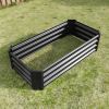 Galvanized Metal Coated Raised Bed Planter 4x2x1 Ft - 2 Colors