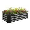 Galvanized Metal Coated Raised Bed Planter 4x2x1 Ft - 2 Colors