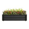 Galvanized Metal Coated Raised Bed Planter 4x2x1 Ft - 2 Colors