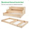 Elevated Raised Garden Bed Configurable Tiers Fir 49x49x21 In