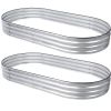 2 PC Oval Galvanized Steel Raised Bed Planters 97” x 48” x 12”