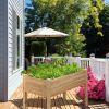Solid Fir Wood Garden Elevated Planter Box 49.5” x 23.5” x 30”