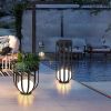 Outdoor Solar LED Plant Stand Garden Table in 2 Height Options