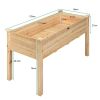 Solid Fir Wood Garden Elevated Planter Box 49.5” x 23.5” x 30”