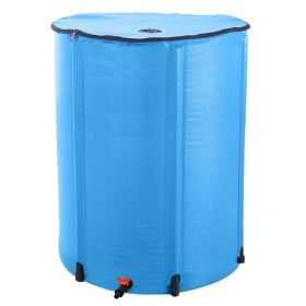 Folding Rain Barrel Water Collector 50, 100 or 132 Gallons (Color: Blue, size: 100gal)