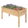 Solid Fir Wood Garden Elevated Planter Box 49.5” x 23.5” x 30”