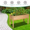 Solid Fir Wood Garden Elevated Planter Box 49.5” x 23.5” x 30”