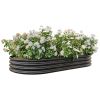 Large Oval Galvanized Steel Raised Garden Bed 89x45x11” 2 Colors