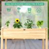 Solid Fir Wood Garden Elevated Planter Box 49.5” x 23.5” x 30”