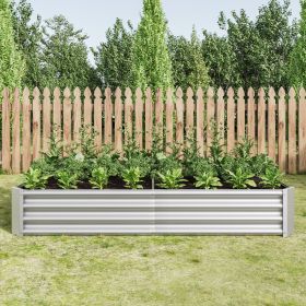 3-Color Options Coated Galvanized Steel Raised Bed 71x36x12” (Color: Silver)