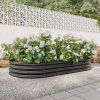 Large Oval Galvanized Steel Raised Garden Bed 89x45x11” 2 Colors